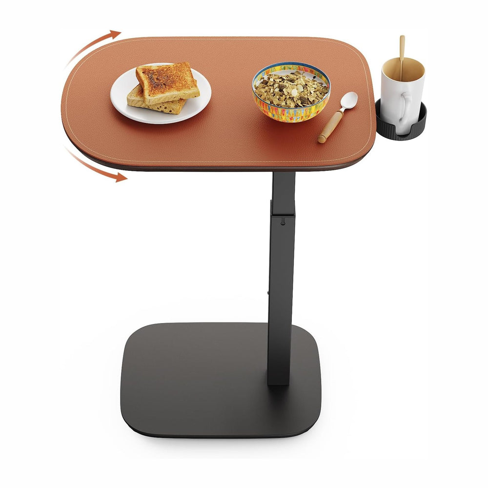 SAIJI Swivel Top TV Table Tray for Living Room Eating and Laptops | Height Ad...