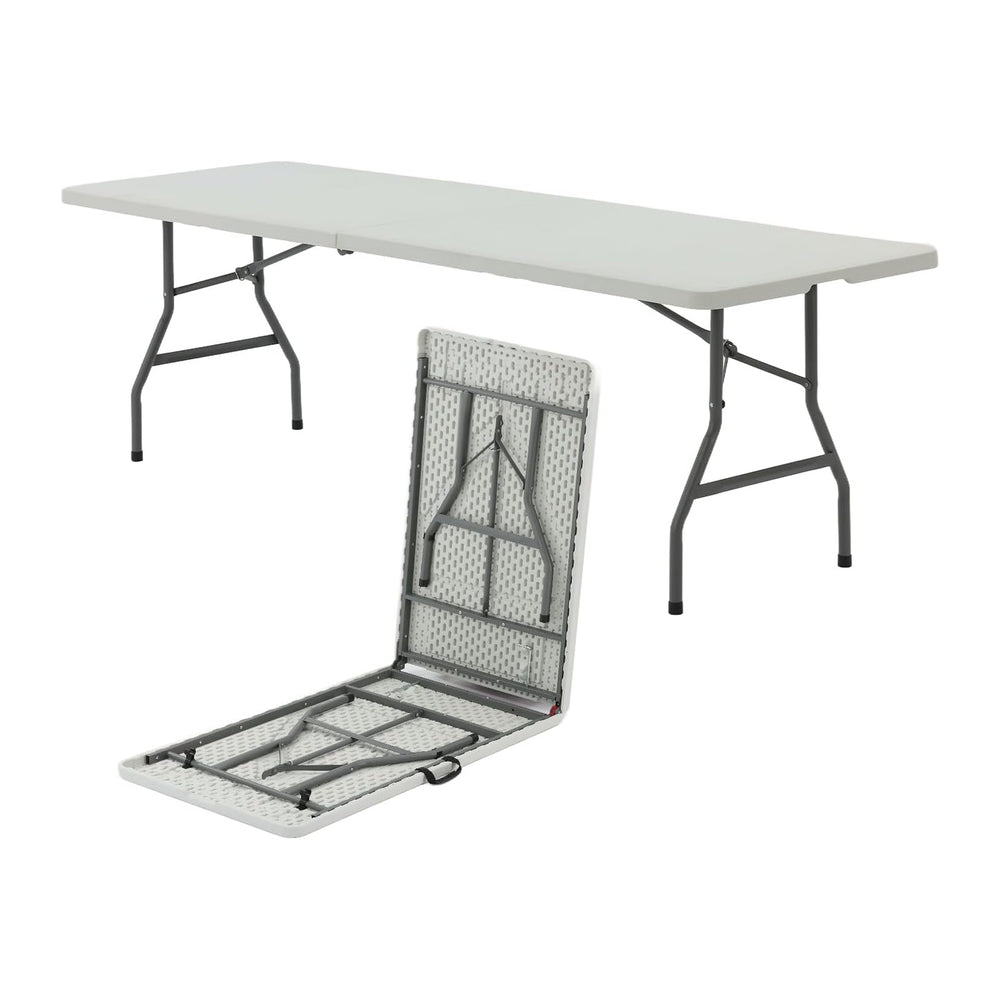 SEALAMB Portable 8FT Plastic Folding Table for Indoor & Outdoor, Heavy Du...