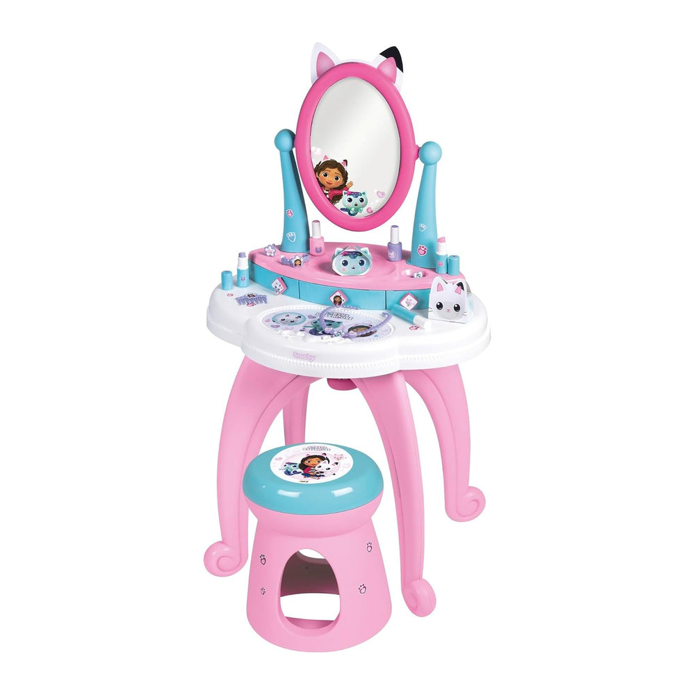 Smoby - Gabby et la Maison Magique - 2-in-1 Dressing Table - Stool + 12 Dummy...