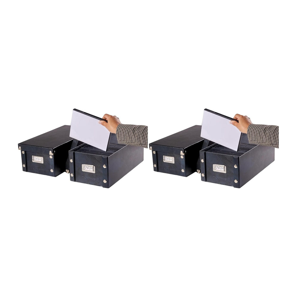 Snap-N-Store DVD Storage Box - 4 Pack - Durable 6 x 8.2 x 16.5 Inch Movie Org...