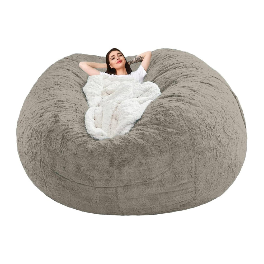 Soft Bean Bag Sofa Cover(NO Filler) Super Large Lazy Sofa Cover for Family (D...