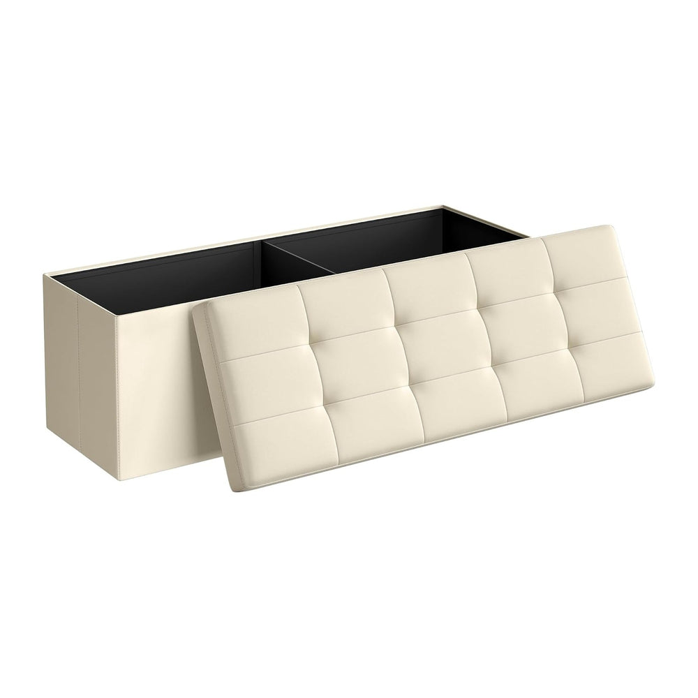 SONGMICS 43.3 Inches Folding Storage Ottoman Bench, Load 660 lb | Ottoman Foo...