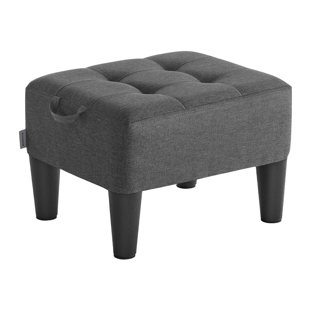 SONGMICS Foot Stool with Legs, Small Footstool Ottoman, Linen-Look Fabric Sea...