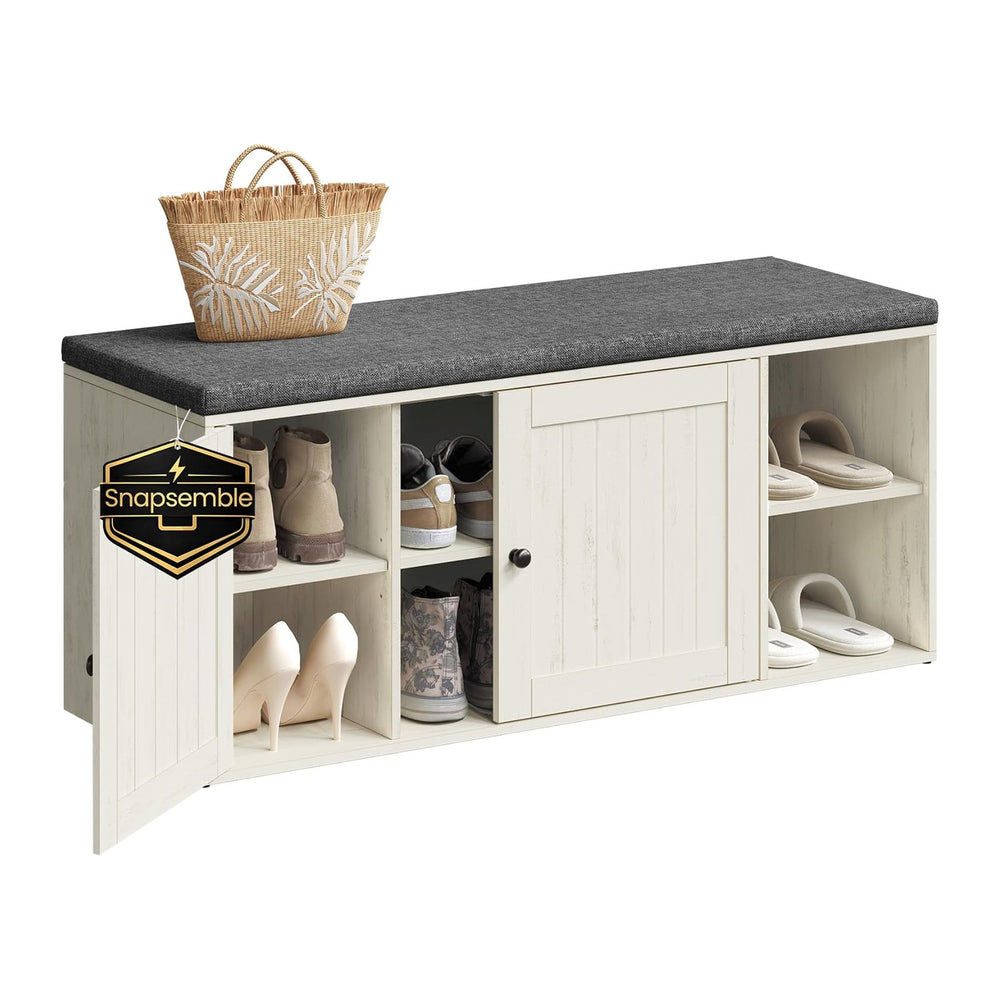 SONGMICS HOME Shoe Storage Bench, Snapsemble Superfast Assembly, Shoe Rack Ca...