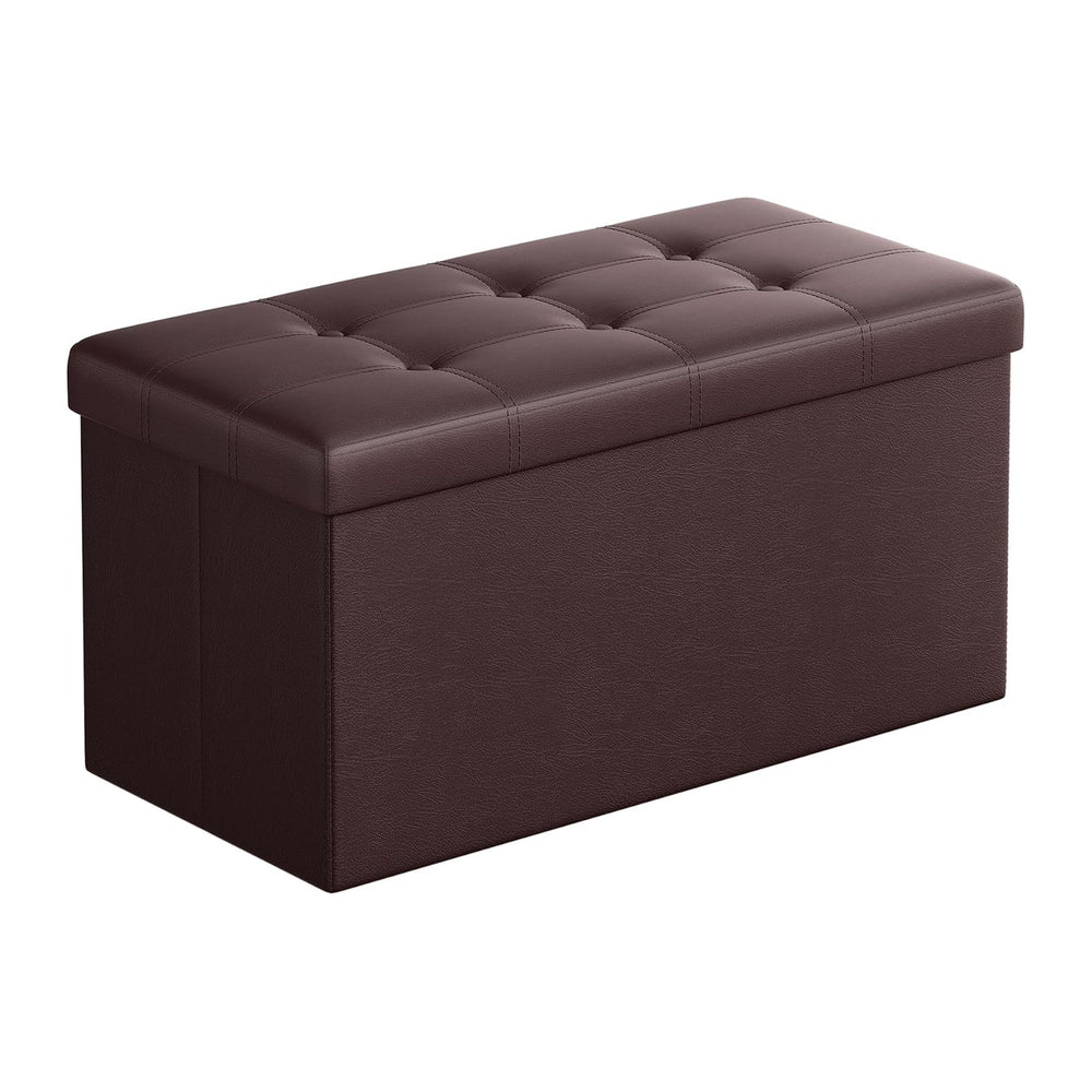 SONGMICS Storage Ottoman Bench, 30 Inches Folding Foot Rest Stool | PU Leathe...