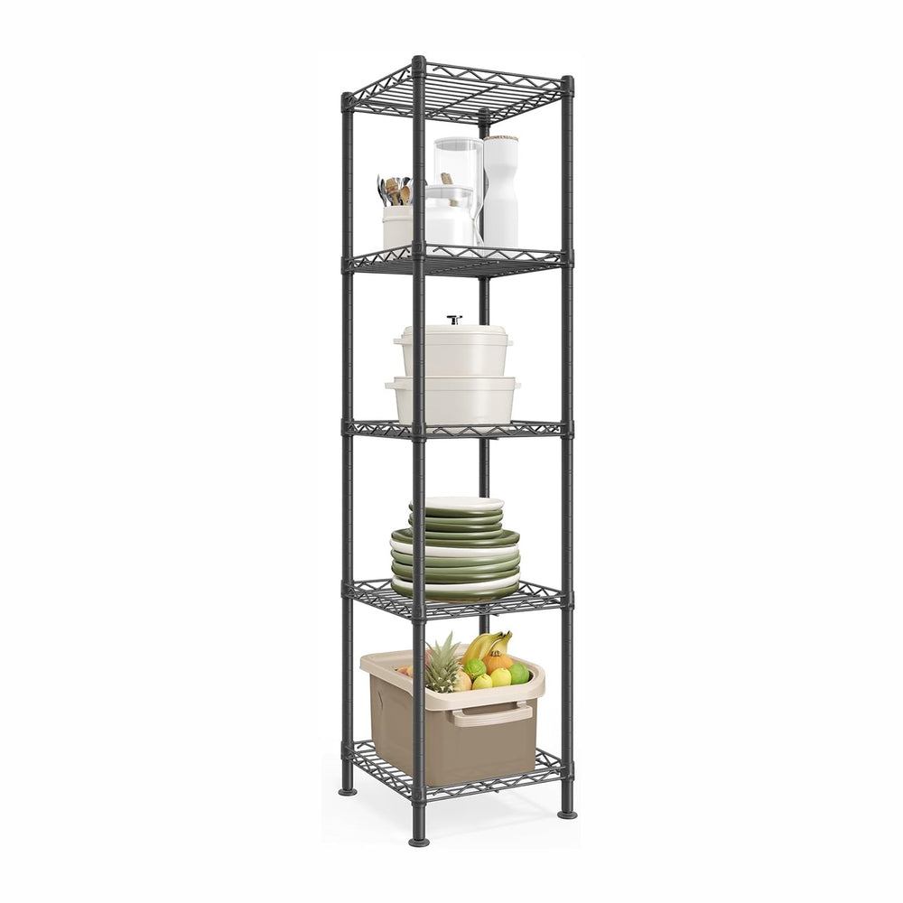 SONGMICS Storage Shelf, Small Metal Wire Shelving Unit, Adjustable Shelves, f...