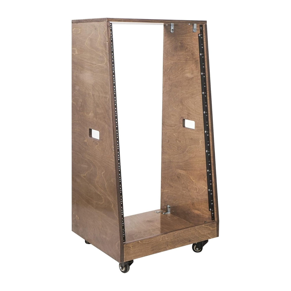 Sound Town DIY Solid Baltic Birch Plywood Slanted 20U Studio Rack, Weathered ...