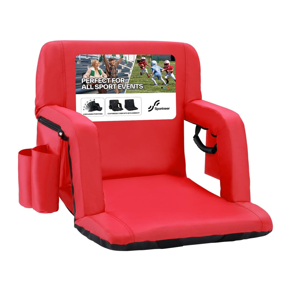 Sportneer Stadium Seats with Back Support: 2.5'' Thick Comfy Cushion ...