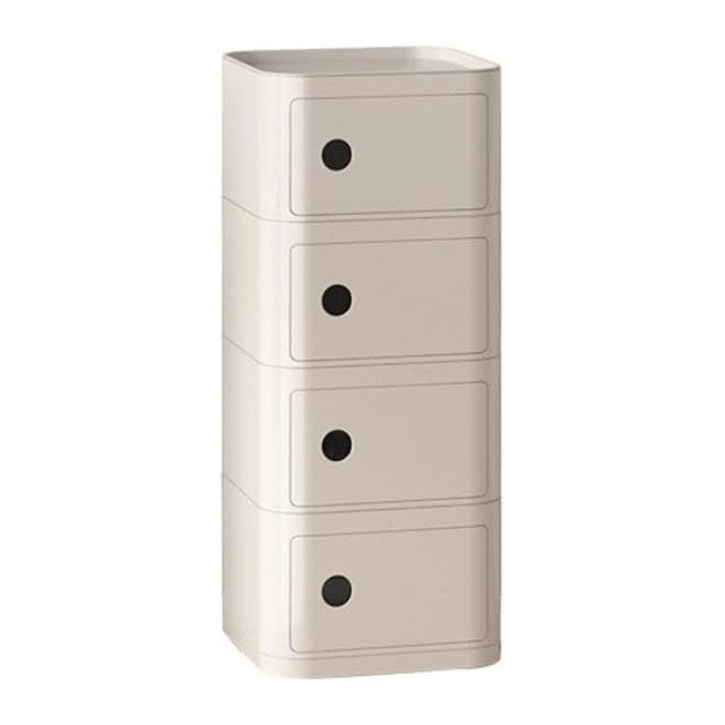 Square Night Stand with Magnetic Door, Plastic Stackable Small Storage Cabine...