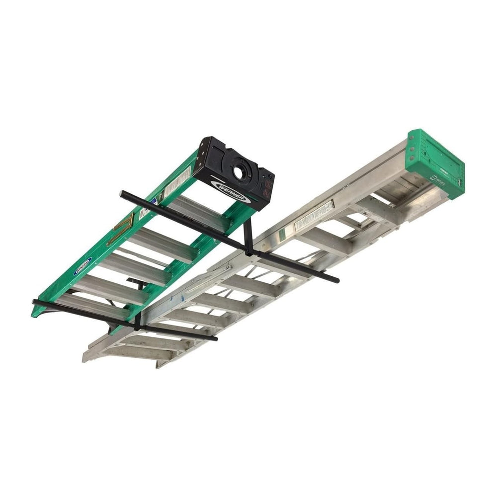 StoreYourBoard Adjustable Overhead Ladder Rack – Garage Organizer Ladder Shel...