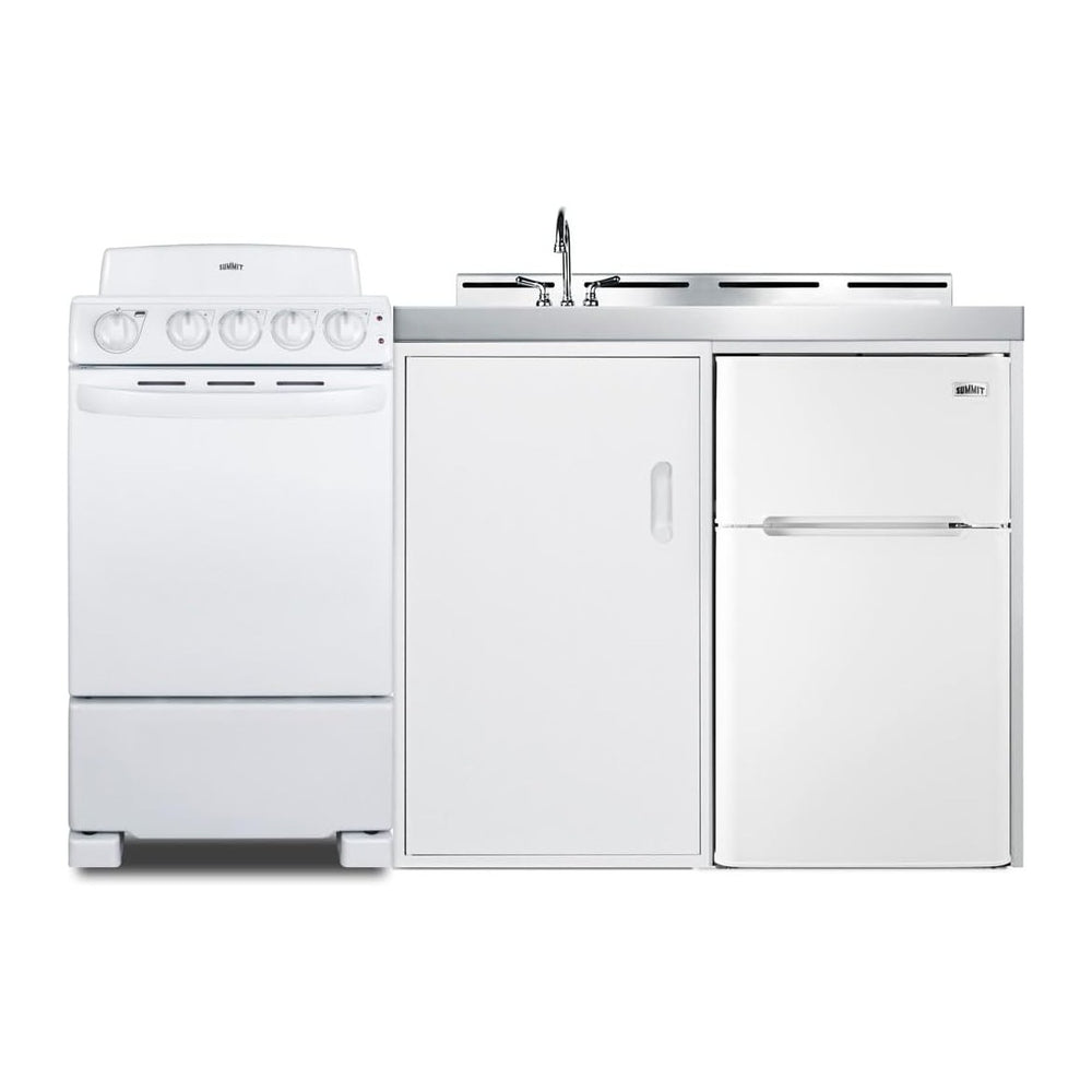 Summit 60" All-in-One Kitchenette, White- ACK60COILW | Includes 4 Burner...