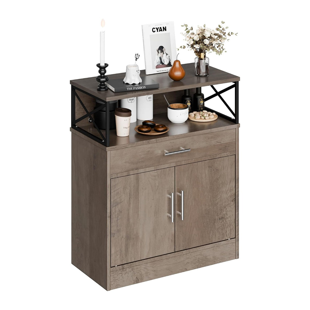 SUNLEI Kitchen Buffet Sideboard Cabinet, Storage Cabinets with 2 Doors and 1 ...