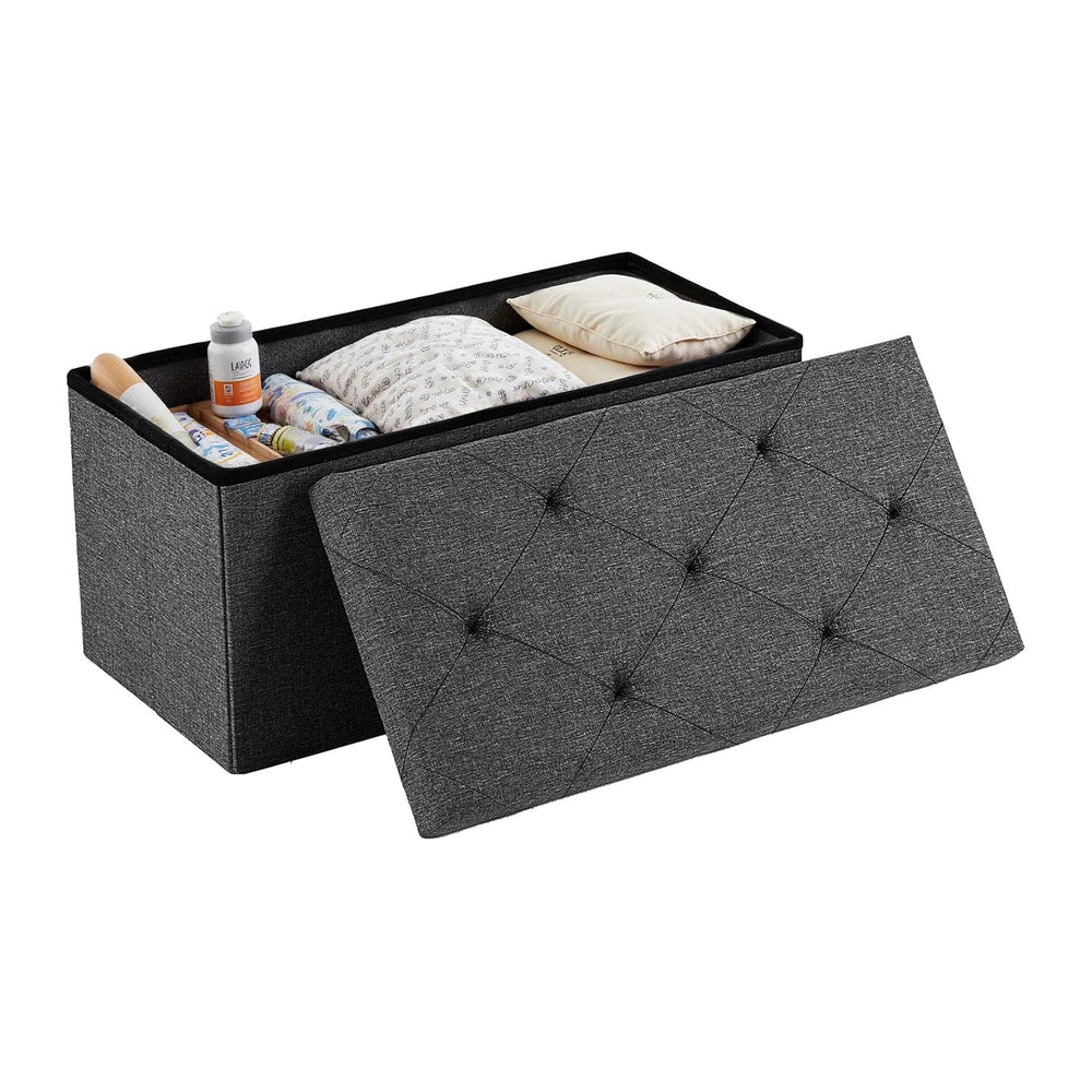 Sweetcrispy 30in Foldable Storage Ottoman Bench, End of Bed Foot Rest Stools ...