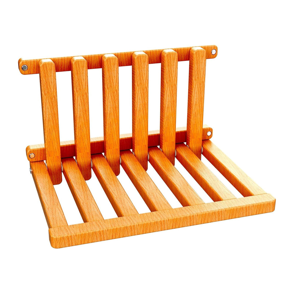 The folding stool is made of beech wood and can withstand 400 pounds. The sur...