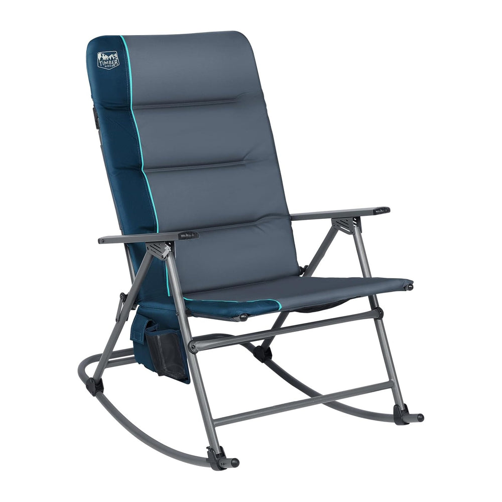 Timber Ridge Oversized Folding Rocking Camping Chair, Padded Outdoor Rocker w...