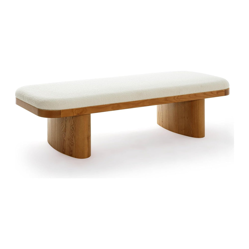 Tov Furniture Ollie White Performance Boucle Large Bench