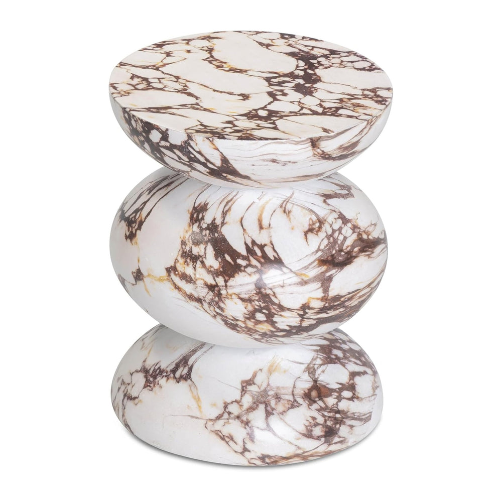 Tov Furniture Pia Red Faux Marble Indoor/Outdoor Concrete Side Table
