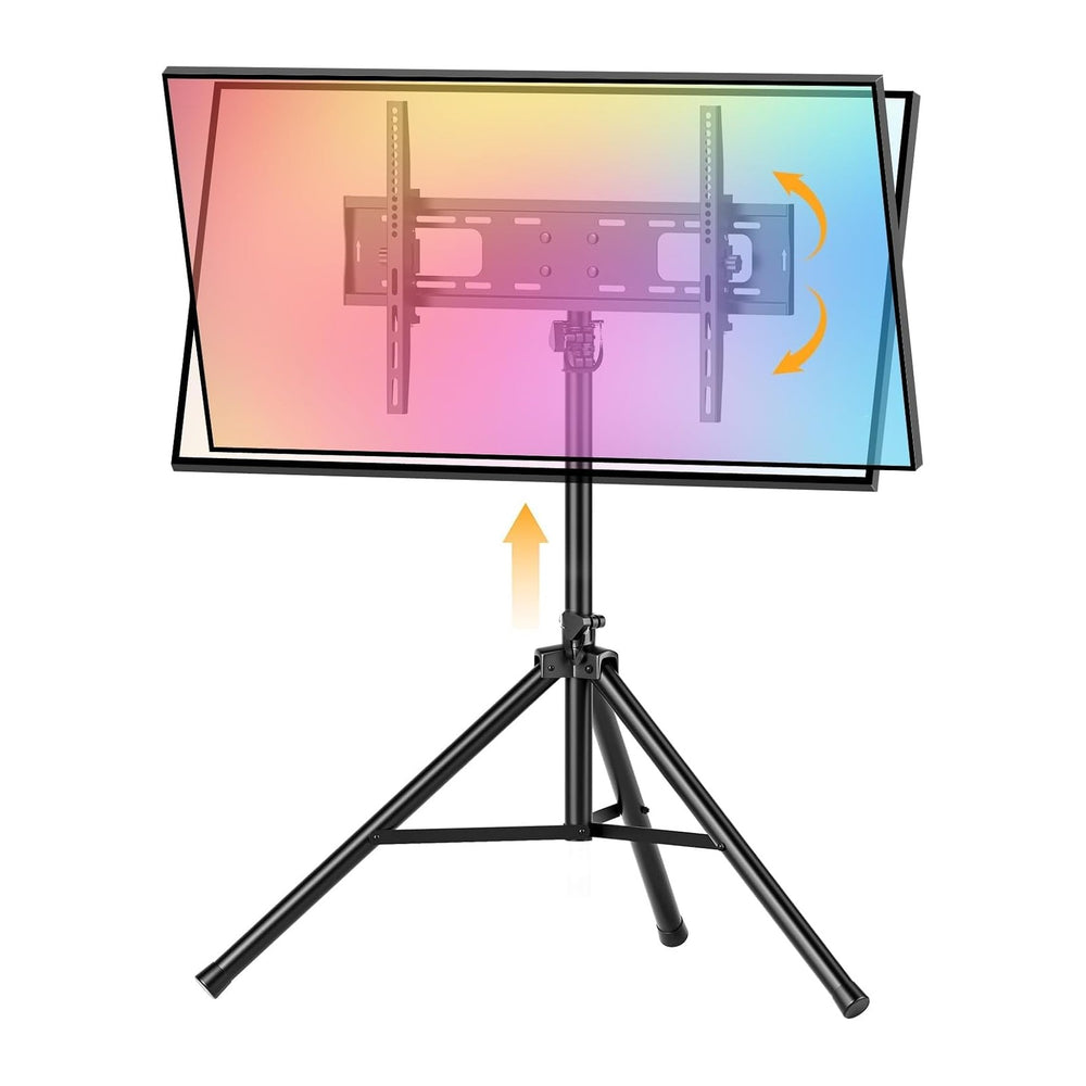 Tripod TV Stand for 25-70" TVs, Adjustable & Foldable, Black | ±15° ...