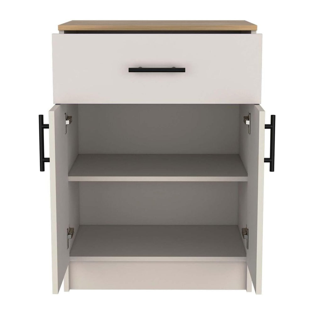 Tuhome Mayorca Pantry Cabinet, 33.5" Tall Kitchen Storage Cabinet with D...