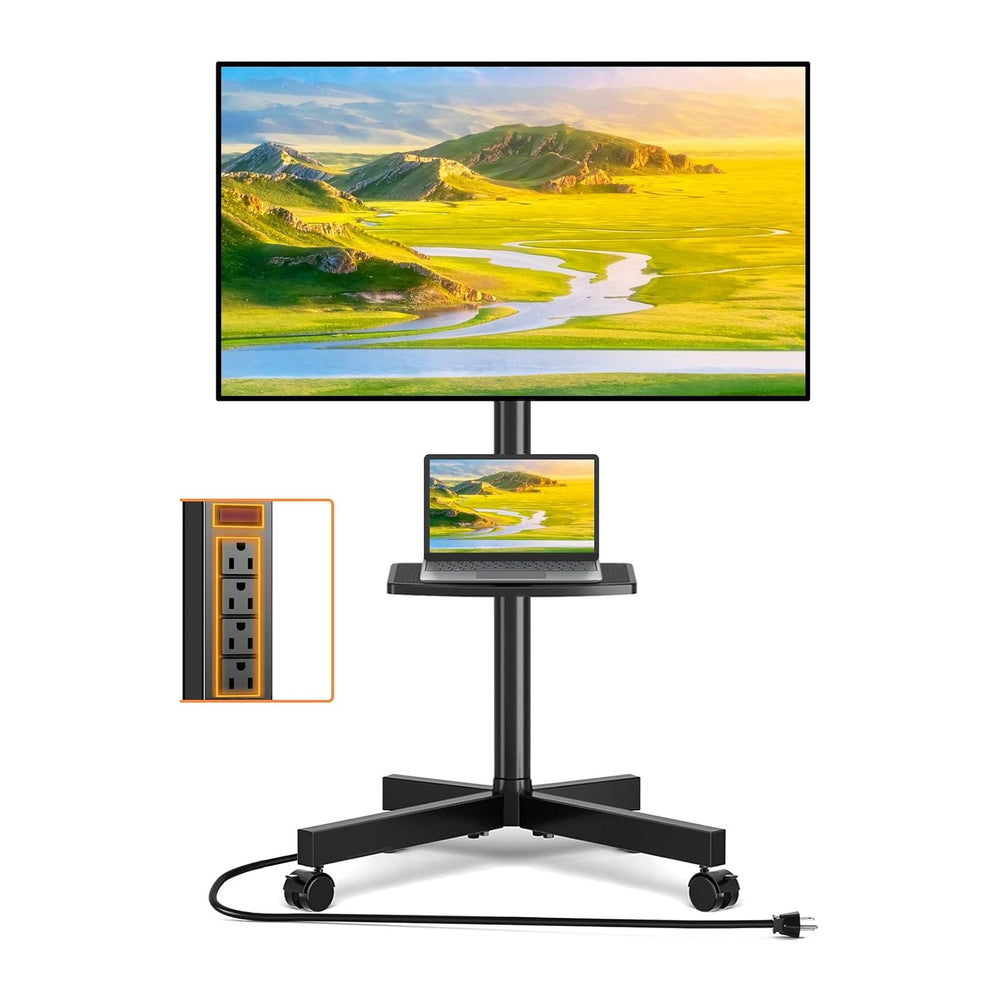 TVON Mobile TV Stand with Power Outlet for 23-65 Inch TVs up to 88 lbs | Tilt...