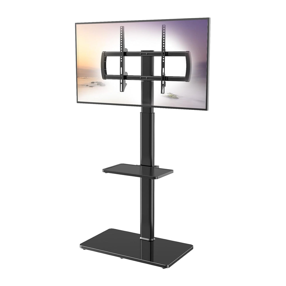 Universal Floor TV Stand with Mount 80 Degree Swivel Height Adjustable and Sp...