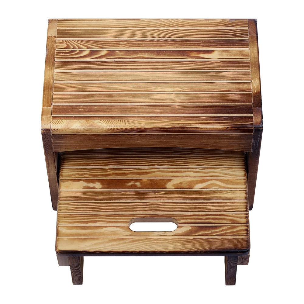 URFORESTIC Handcrafted Solid Wood Bed Step Stool-Foot Stool Kitchen Stools Be...