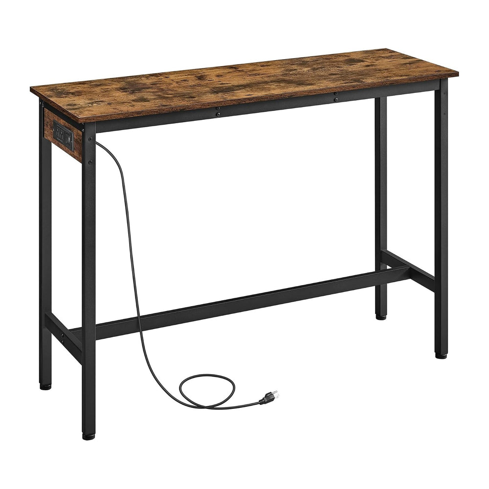 VASAGLE Bar Table with Power Outlets, Computer Desk, 47.2" W | Stable Me...