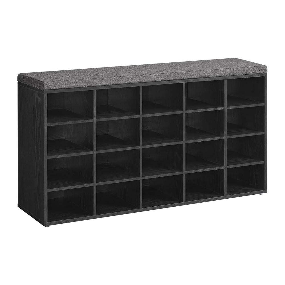 VASAGLE Shoe Bench with Cushion, 20 Compartments, 12 x 47.2 x 24.7 Inches | E...