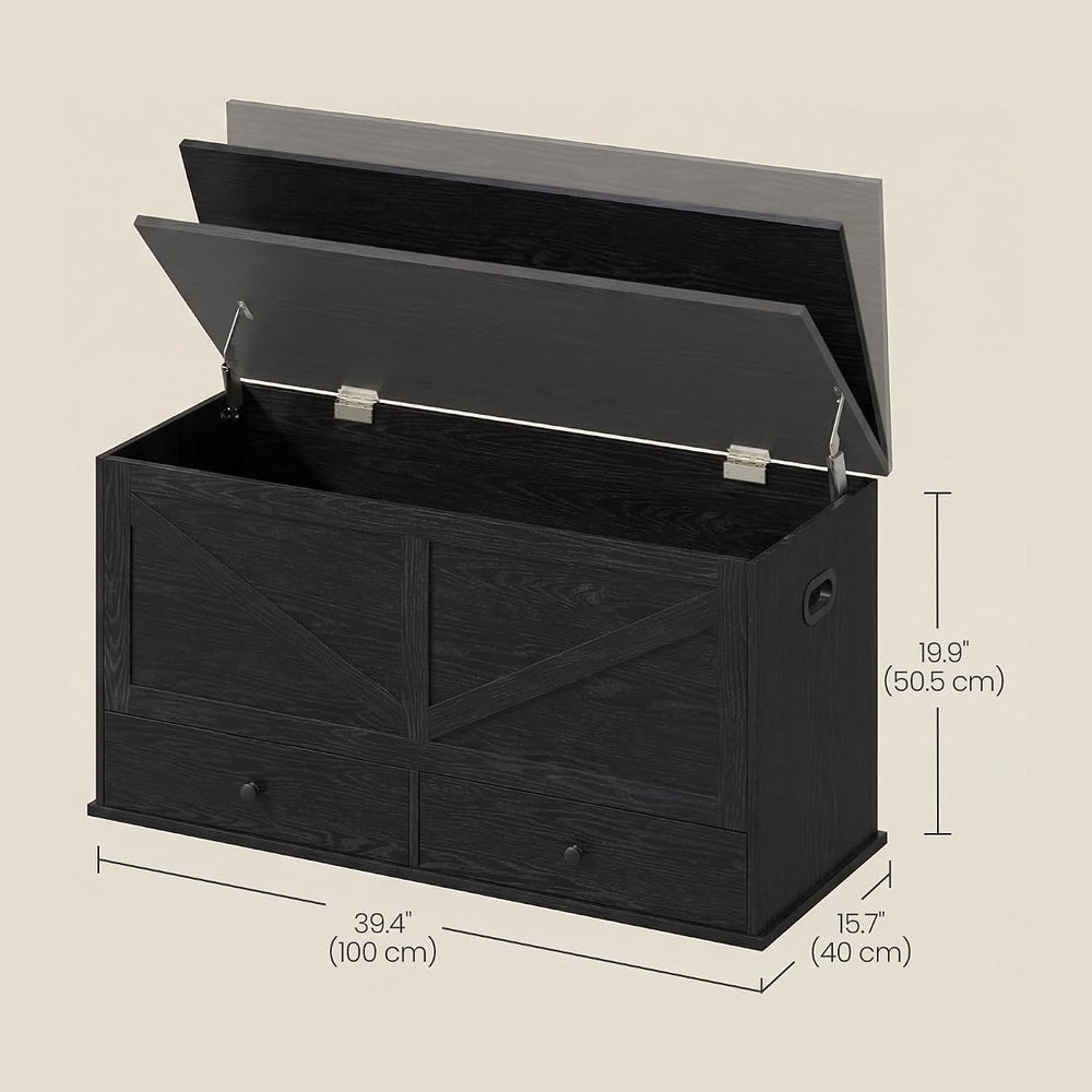 VASAGLE Storage Chest with 2 Fabric Drawers, 15.7 x 39.4 x 19.9 Inches | Stor...