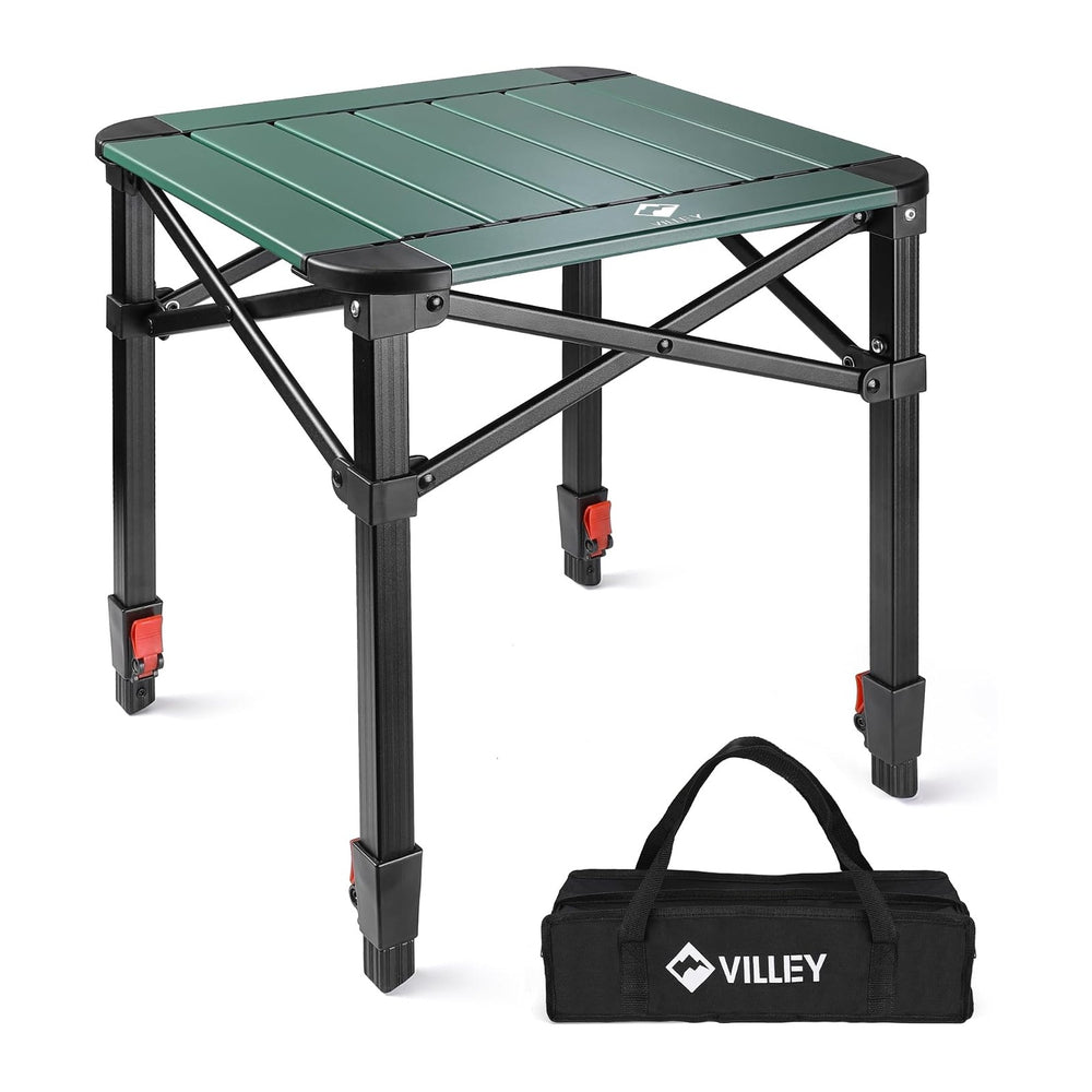 VILLEY Folding Camping Square Table, Portable Aluminum Table, Medium | Lightw...