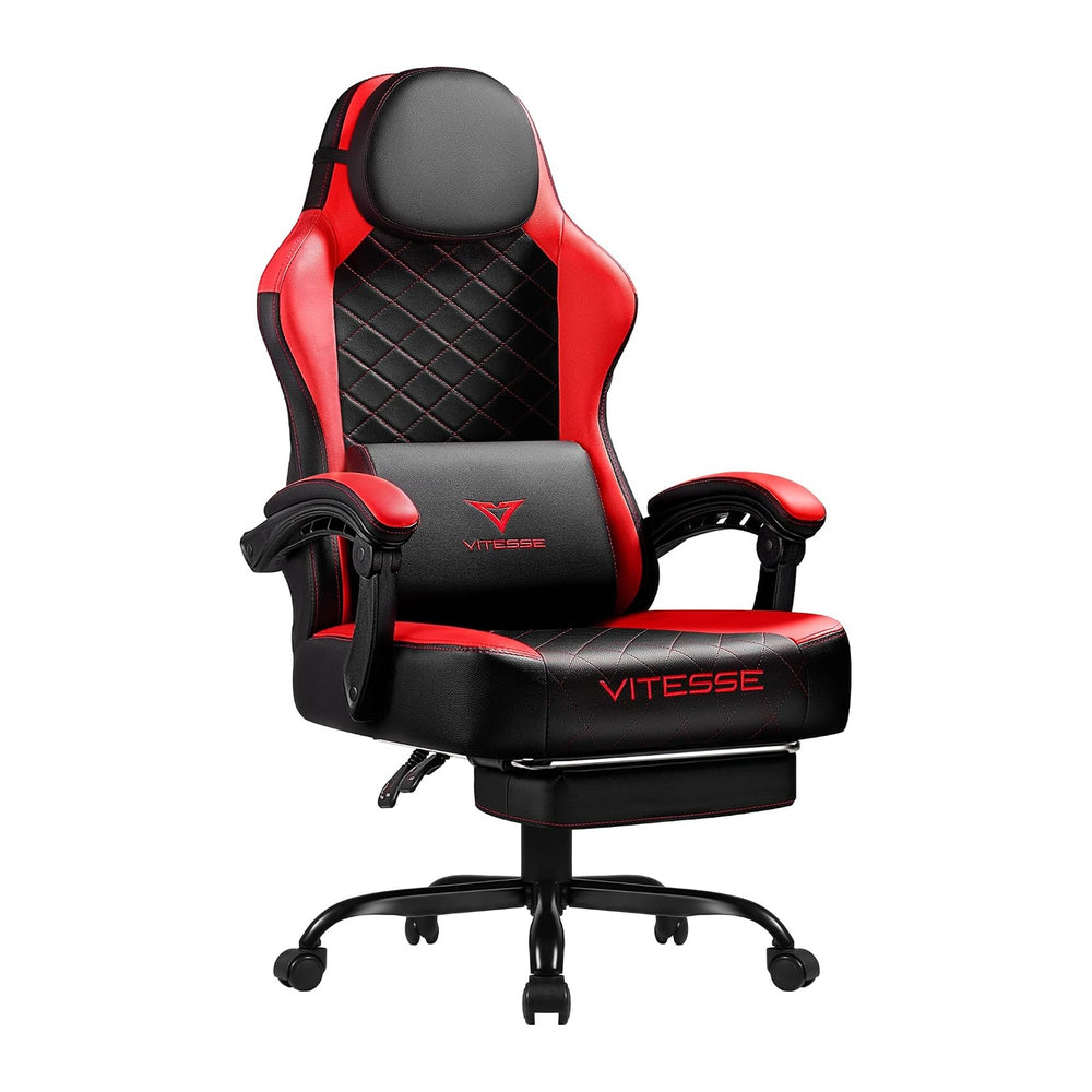 VITESSE 400 lbs Red Ergonomic Video Gaming Chair for Adults | PC Computer Cha...