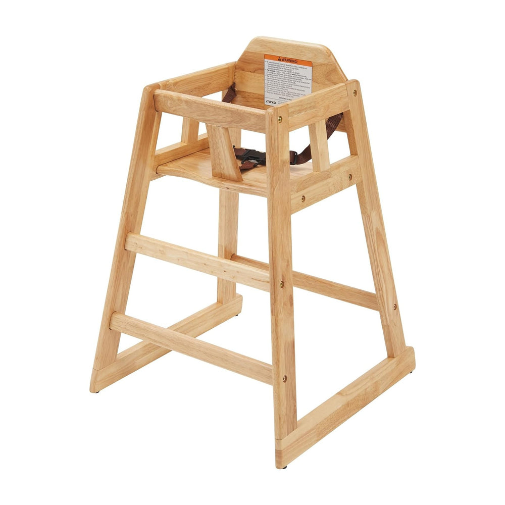 Winco Unassembled Wooden High Chair, Natural,Tan, Medium