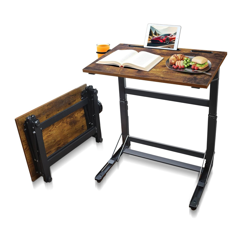 YIBOLIN'S Couch Table Tray - Foldable TV Dinner Tray Table with No Assemb...