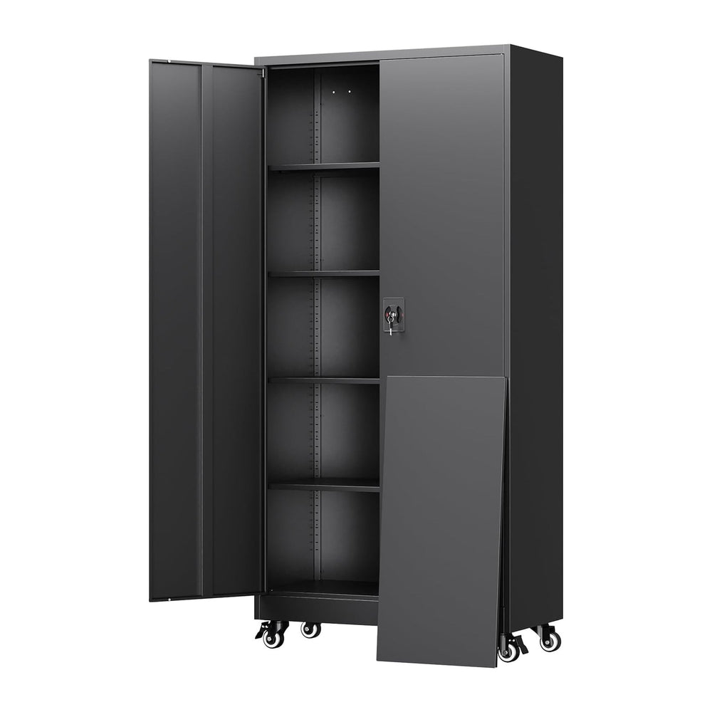 Yizosh Metal Garage Storage Cabinet with Locking Doors and Adjustable Shelves...