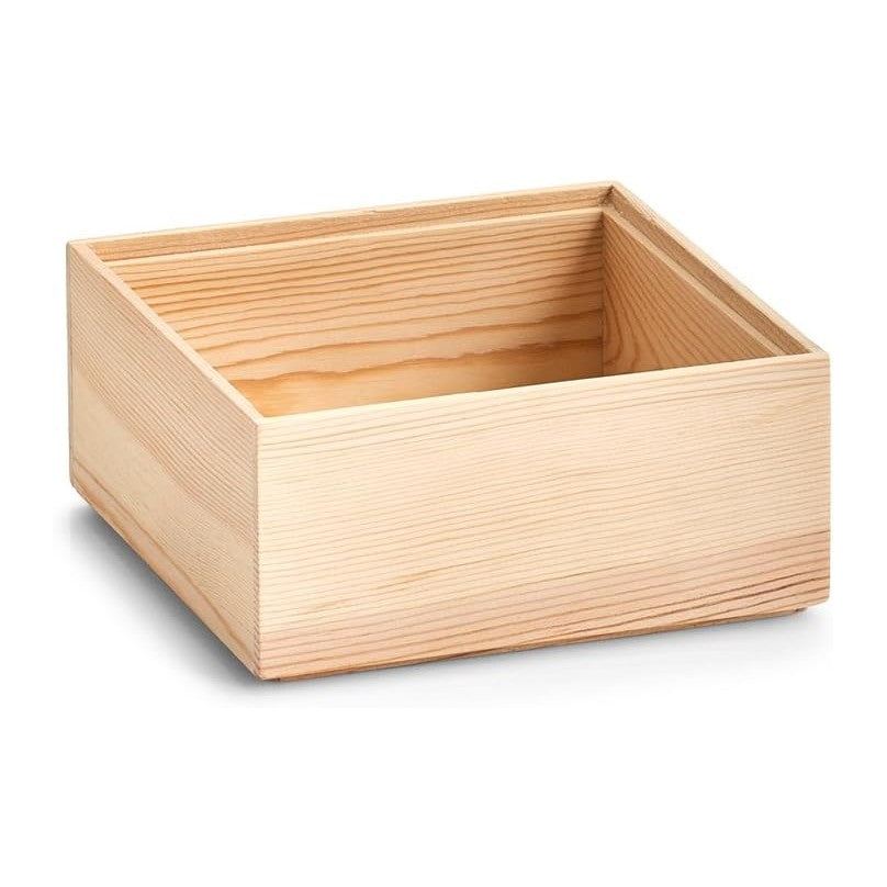 Zeller Storage Box, Pine, Natural, ca. 15 x 15 x 7 cm
